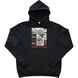 Attack on Titan Eren Yeager vs Reiner Braun Black Hoodie Sweatshirt Unisex M